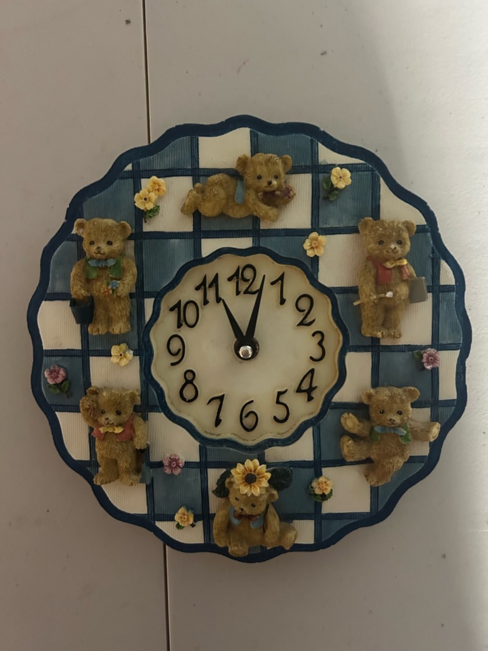 Vintage Teddy Bear Wall Clock